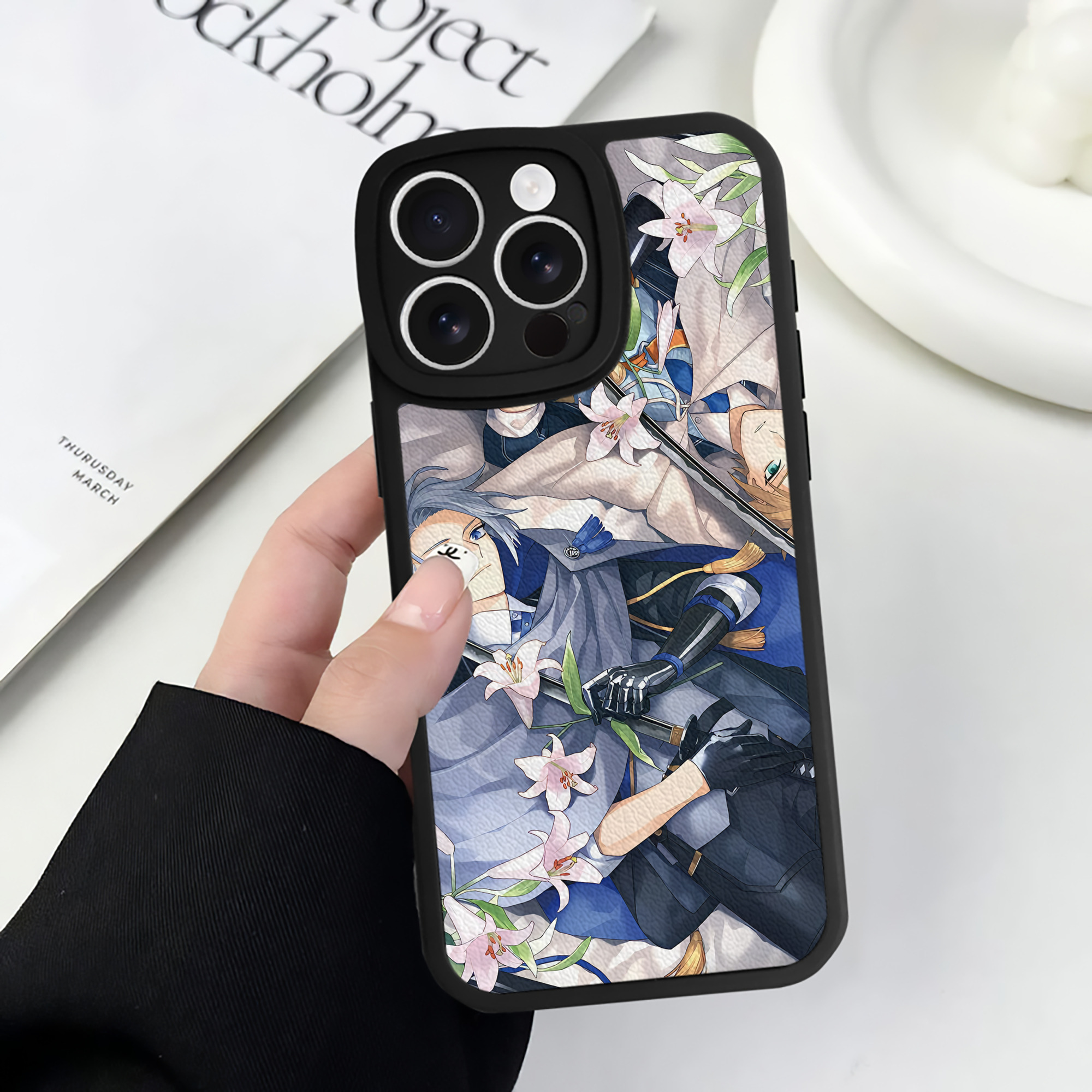 （画像用） 刀剣乱舞 Touken Ranbu 【iPhone 16シリーズ対応】シリコンスマホケース（レザー調） 材質：シリコン